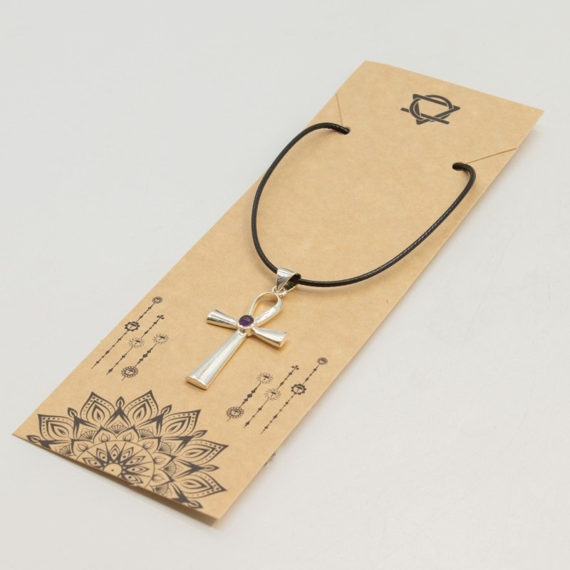 Silver Plated (45cm Cord)- Ankh Symbol of Eternal Life - Indian Devotional Pendants - British D'sire