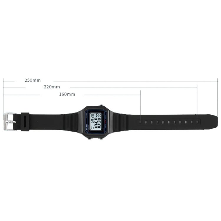 SKMEI 1698 50m Waterproof Multifunctional Sports Square Pin Buckle Luminous Digital Watch(Black White) - British D'sire