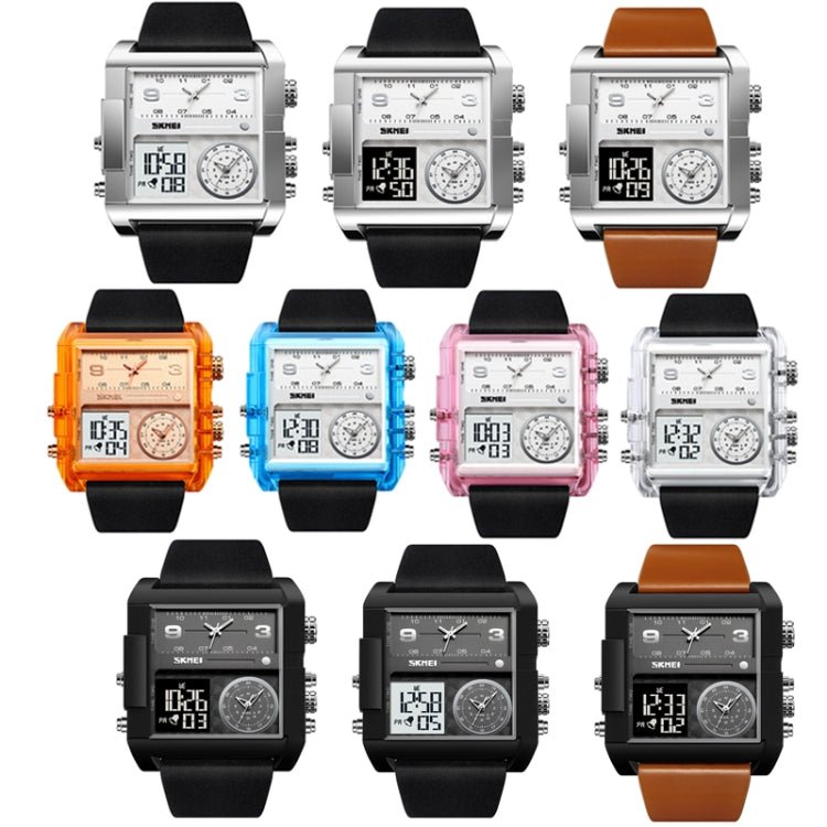 SKMEI 2020 Square Large Dial Triple Movement Men Sports Watch(Amber) - British D'sire