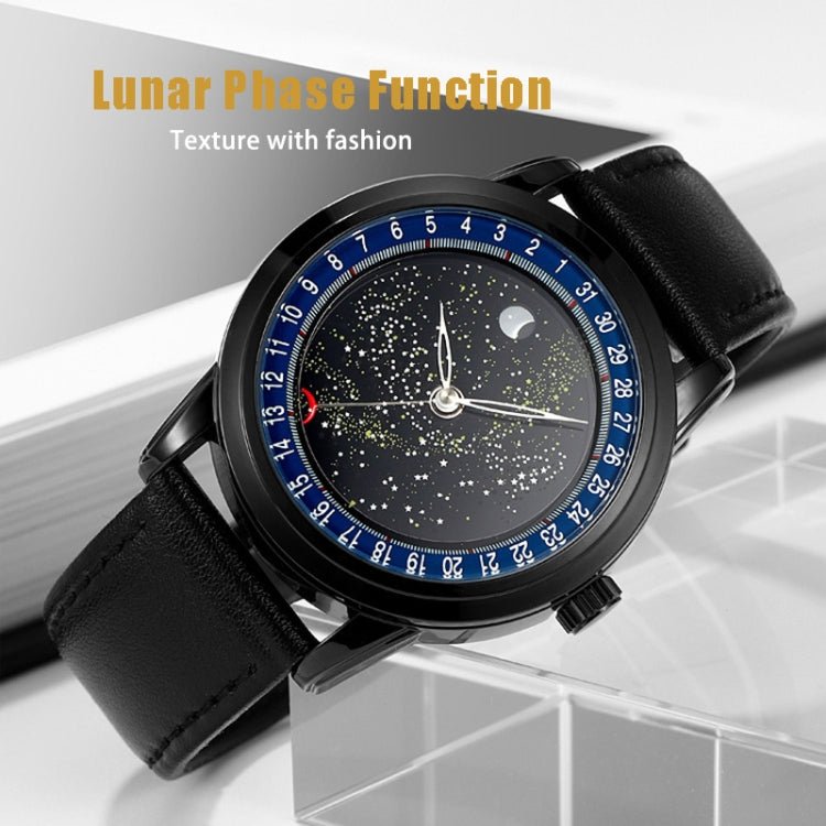 SKMEI 2116 Multifunctional Men 30M Waterproof Fashion Casual Quartz Watch(Black Leather) - British D'sire