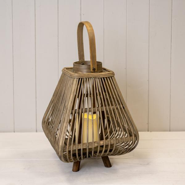 Small Bamboo Lantern With Led Candle - Lanterns - British D'sire