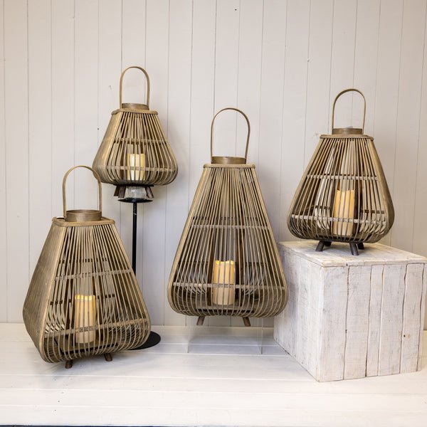 Small Bamboo Lantern With Led Candle - Lanterns - British D'sire