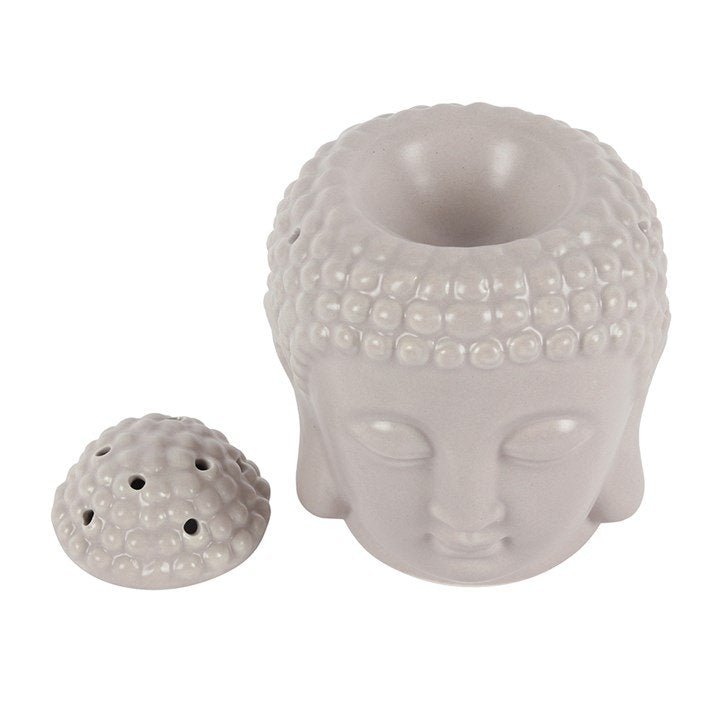 Small Grey Buddha Head Oil Burner - British D'sire