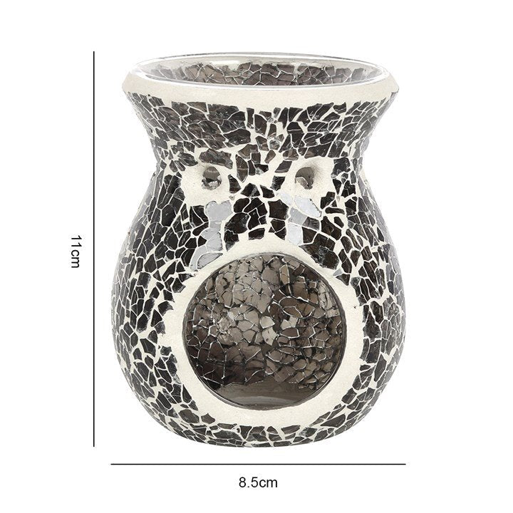 Small Gunmetal Grey Crackle Oil Burner and Wax Warmer - British D'sire