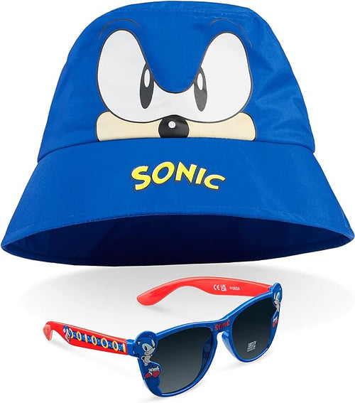 Sonic Bucket Hat & Sunglasses Set – Kids Blue, UV Protection