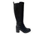 Stretch Panels Faux Leather Zip Knee High Boots - Boots - British D'sire