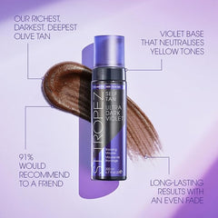 St.Tropez Ultra Dark Violet Mousse, Tri-Tan Technology for Deep Dark Glow, Vegan, Natural and Cruelty Free, 200ml - British D'sire