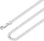Suplight Solid 925 Sterlings Silver 3mm Flat Curb Chain Necklace, Hip Hop Jewellery for Men Women - Unisex Jewellery - British D'sire