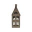 Tall Rustic Metal House Tealight With Glass Votive - Candle Holder - British D'sire