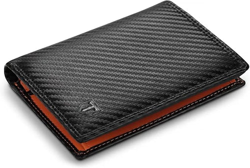 TEEHON® Wallets RFID Blocking Carbon Fibre Leather Mens Wallets with 11 Card Holders, 2 ID Windows, 2 Banknote Compartments