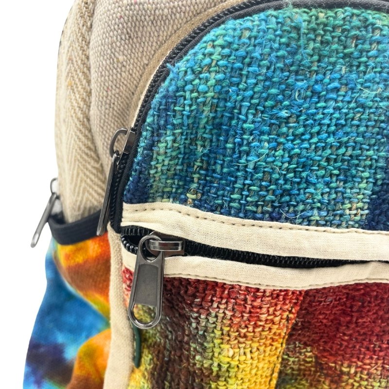 Tiedye Hemp Medium Backpack No Print - Pure Hemp and Cotton Bags - British D'sire