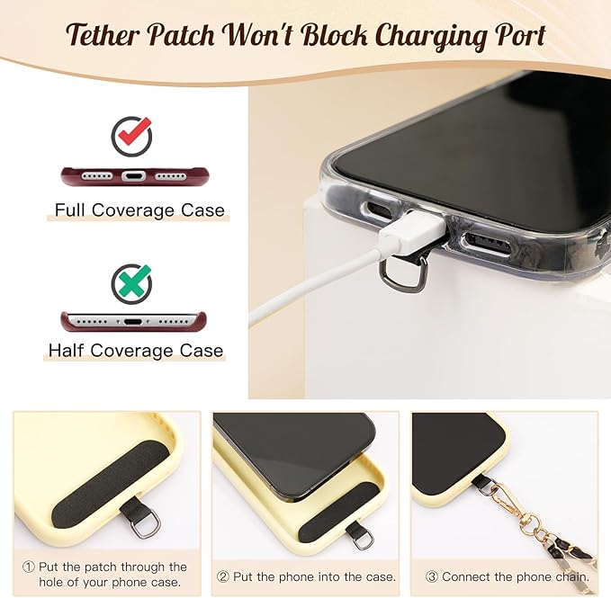 TiMOVO Universal Phone Lanyard, Metal Cell Phone Chain Anti - Theft Crossbody Strap for iPhone 16, 15 and Most Smartphones, Cell Phone Neck Holder for Women, Gold & Black - Lanyards & Wrist Straps - British D'sire