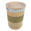 Two Toned Round Wicker Laundry Basket with Lid - Laundry Baskets - British D'sire