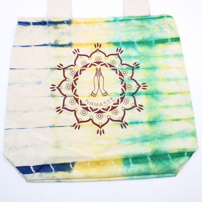 Tye-Dye Cotton Bag (6Oz) - 38X42X12cm - Namaste Hands - Multi -Handle - Tote Bags - British D'sire
