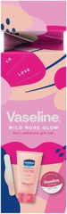 Vaseline Wild Rose Glow Skin Gift Set gifts for her with a lip balm, hand lotion and glass nail file 2 piece - British D'sire