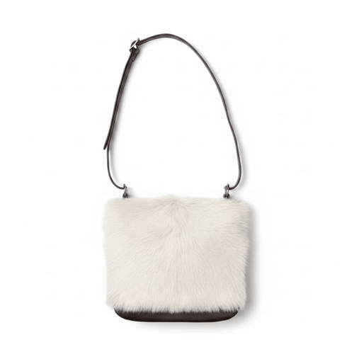 Vinette-MS leather-White cowhide olive messenger bag
