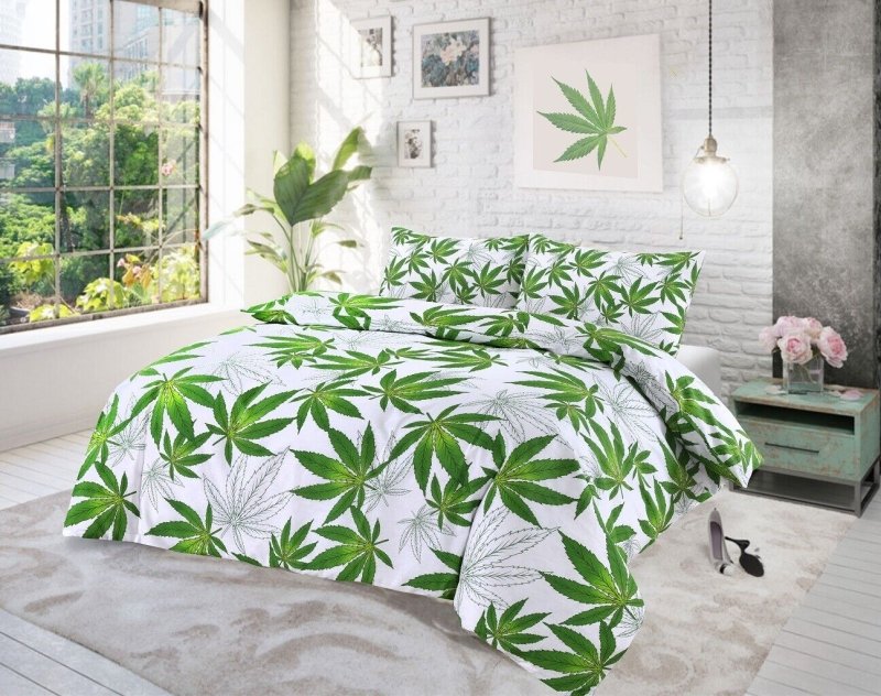 Weed Print Duvet Cover and Pillowcase Bedding Set - Home, Furniture & DIY:Bedding:Bedding Sets & Duvet Covers - British D'sire