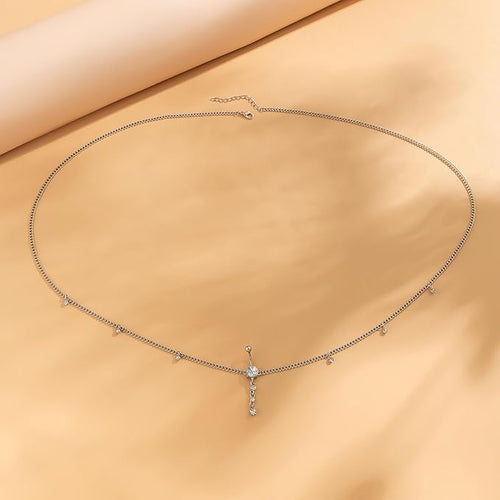 Wendalern Silver Rhinestone Body Chain – Belly‑Waist