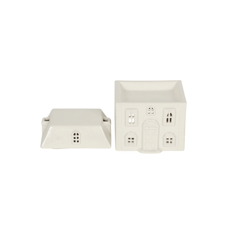 White Ceramic House Oil Burner - Cool Designs Oil Burners - British D'sire