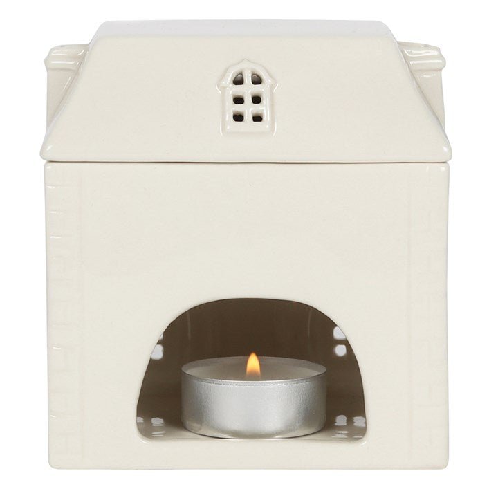 White Ceramic House Oil Burner - Cool Designs Oil Burners - British D'sire