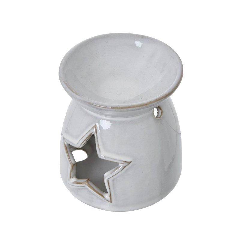 White Ceramic Star Cut-Out Wax Melt Tealight Holder - Candle Holders - British D'sire