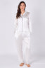 White Satin Pj Set - Loungewear - British D'sire