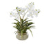White Vanda Orchid Plant In Ceramic Pot Artificial Flower Stem - Artificial Plants & Trees - British D'sire