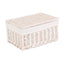 White Wash Steamed Cotton Lined Wicker Storage Basket - Storage Baskets - British D'sire