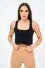 Women's Thick Straps U-Neck Crop Top in Black - Shirts & Tops - British D'sire