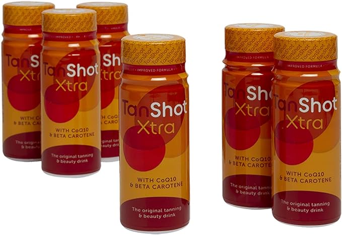X6 Tanshot / Sunshot Tanning drinks, Promotes tanning and cares for your skin (X6 60ml bottles) by tanshot - British D'sire