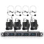 XTUGA A140 - B Wireless Microphone System 4 BodyPack Headset Lavalier Microphone(US Plug) - British D'sire