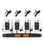 XTUGA A400 - B Professional 4 - Channel UHF Wireless Microphone System with 4 BodyPack Lavalier Headset Microphone(EU Plug) - British D'sire
