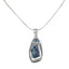 A beautiful rough Neon Apatite pendant accent with a Blue Topaz and elegantly hand set in Sterling Silver bazel. - Necklaces & Pendants - British D'sire