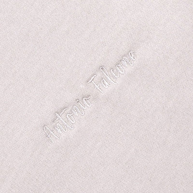 Antonio Falcone 100% Cotton Crew Neck Unbrushed Stonewashed Sweatshirt Stone - Men's Hoodies & Sweatshirts - British D'sire
