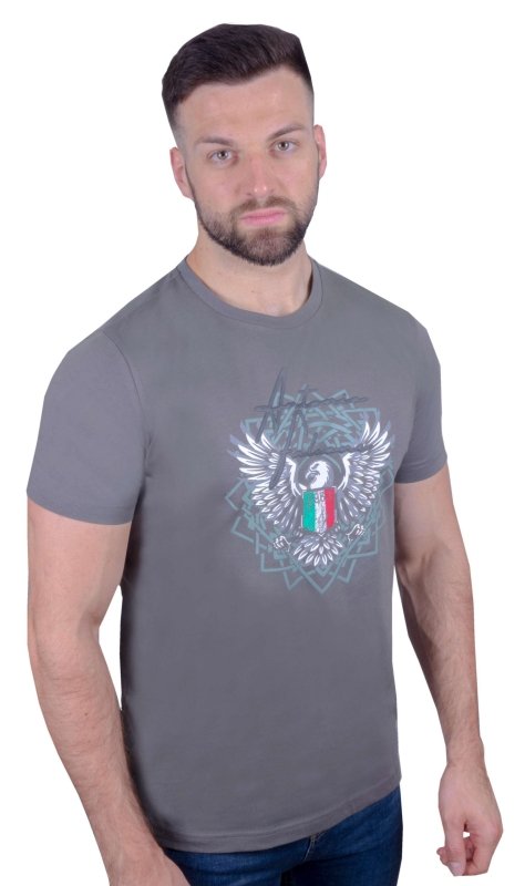 Antonio Falcone Angelo Organic Cotton T-shirt Charcoal - Men's T-Shirts & Shirts - British D'sire