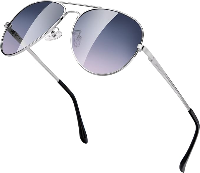 ANYLUV Pilot Sunglasses Mens, Polarised Sunglasses Men Women Classic Black  Shades Metal Frame with UV Protection - British D'sire