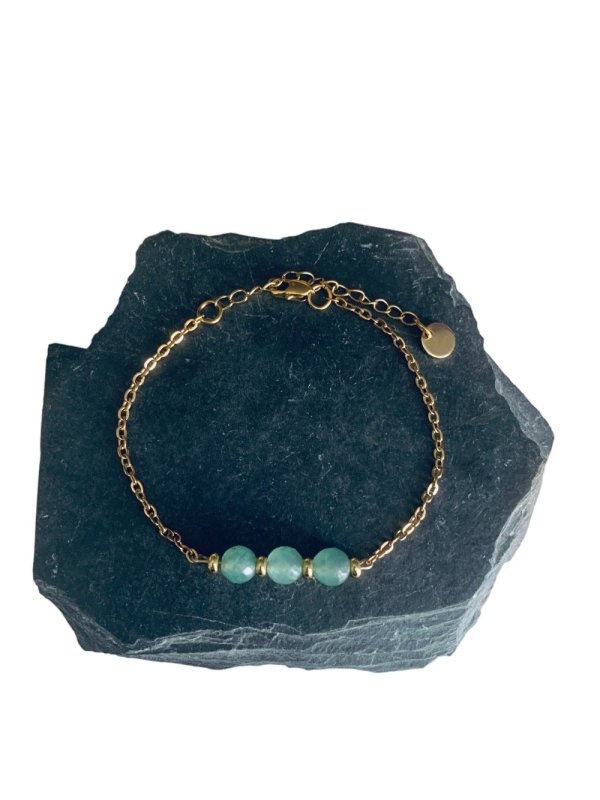 Clover Aventurine Bead Bracelet | Women's Gourmet Bracelet | Magical Natural Stones and 24K Gold Plated Heishi Beads - Bracelet - British D'sire