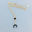 Clover Black Horn Moon Necklace | Gold Necklace | Gilded Jewel | Golden Necklace | Jewelery Gifts | Woman Gift Idea | Moon Jewel | Celestial Necklace - Necklace - British D'sire