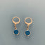 Clover Mini Sapphire Hoop Earrings | Small Golden Sapphire Hoop Earrings | Women's Jewelry | Golden Hoop Earrings | Women's Gift Jewelry | Christmas Gift - Earrings - British D'sire