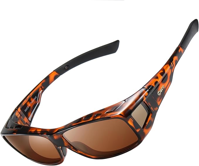 DUCO Men's and Women's Polarised Wrap Around Fit-Over Sunglasses