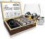FLOW Barware Whisky Stones Gift Set | 9 Stainless Steel Whisky Stones | Whiskey Stone Gift for Dad | Whiskey Stone Gift Set with Wooden Box | Whiskey Stone with Storage Pouch - British D'sire