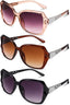 FRIUSATE 3 Pcs Women Large Sunglasses Vintage Fashion Ladies Sunglasses UV400 Oversized Sun Glasses Eyewear - Women's Sunglasses - British D'sire