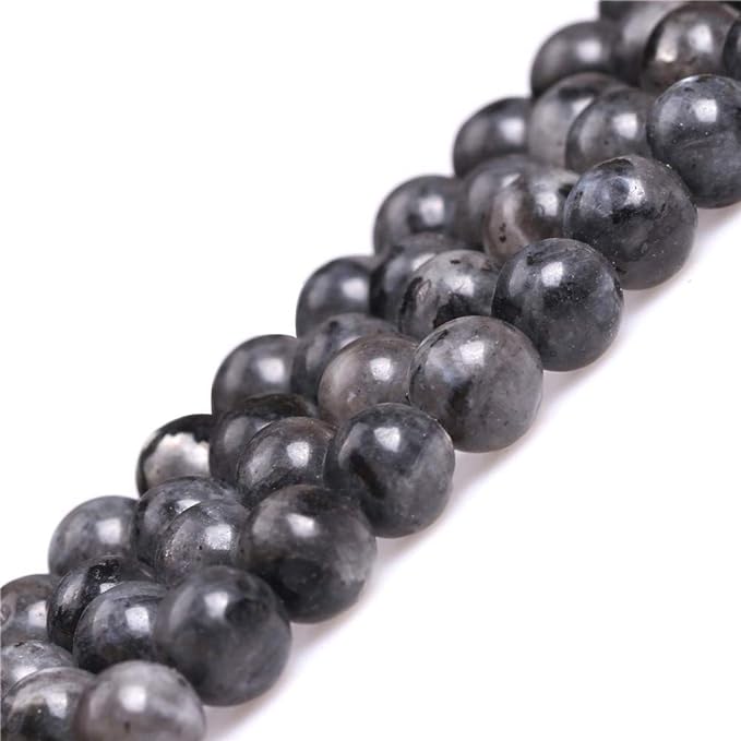 GEM-Inside Natural 8mm Labradorite Round Gemstone Semi Precious Loose Beads for Jewellery Making 15'' - British D'sire