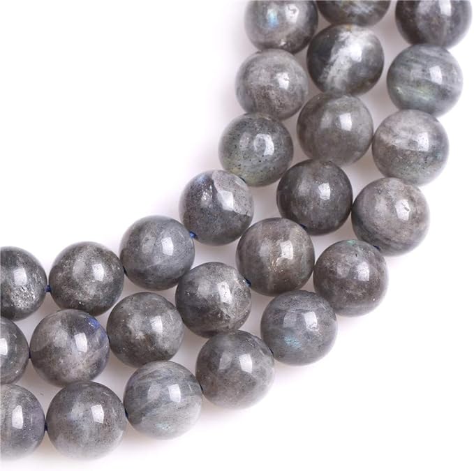 GEM-Inside Natural 8mm Labradorite Round Gemstone Semi Precious Loose Beads for Jewellery Making 15'' - British D'sire