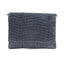 Italian Designer Soft Silver Blue Leather Full Croc Print Clutch with Flap- Swolit Rosario - British D'sire