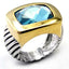 Jewellery Kingdom 18KT London Blue Topaz Semi Precious Silver Ladies Ring (Blue & Gold) - Jewelry Rings - British D'sire