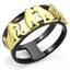 Jewellery Kingdom 18KT Nad Steel Ladies Cat Ring Gold (Black) - Jewelry Rings - British D'sire