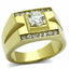 Jewellery Kingdom 2.50CT Solitaire Accents Signet Steel Bling Mens Gold Ring - Jewelry Rings - British D'sire
