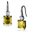 Jewellery Kingdom Asscher Yellow Topaz Dangle Drop Stainless Steel Hook Clear Ladies Earrings - Earrings - British D'sire