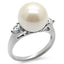 Jewellery Kingdom Aurora Borealis Heart Cz Stainless Steel Ladies Rainbow Silver Pearl Ring - Jewelry Rings - British D'sire